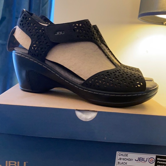 JBU Shoes - JBU + wedge sandals +  size 8.5 +black